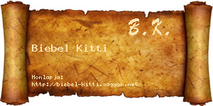 Biebel Kitti névjegykártya
