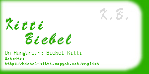 kitti biebel business card